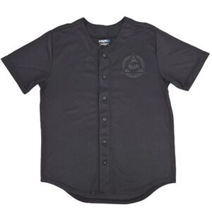 Tony Hawk Men's Black All-Seeing Eye Pyramid Baseball Jersey Shirt Top Skate L